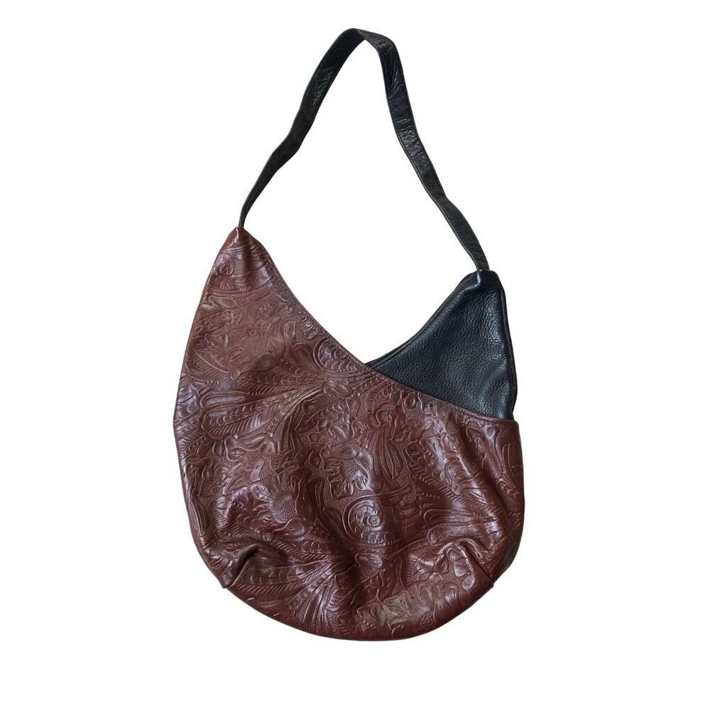 Women's Real Tooled leather hobo handbag